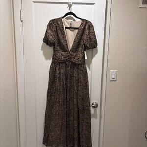 Animal print full length Anthropologie dress